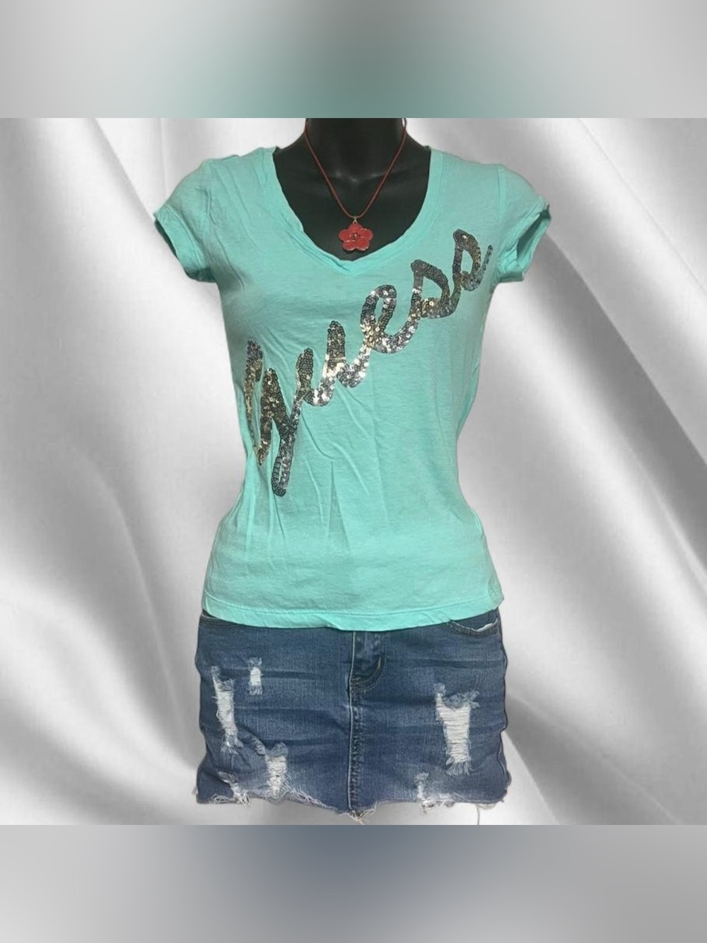Guess Sequin Fitted Tee